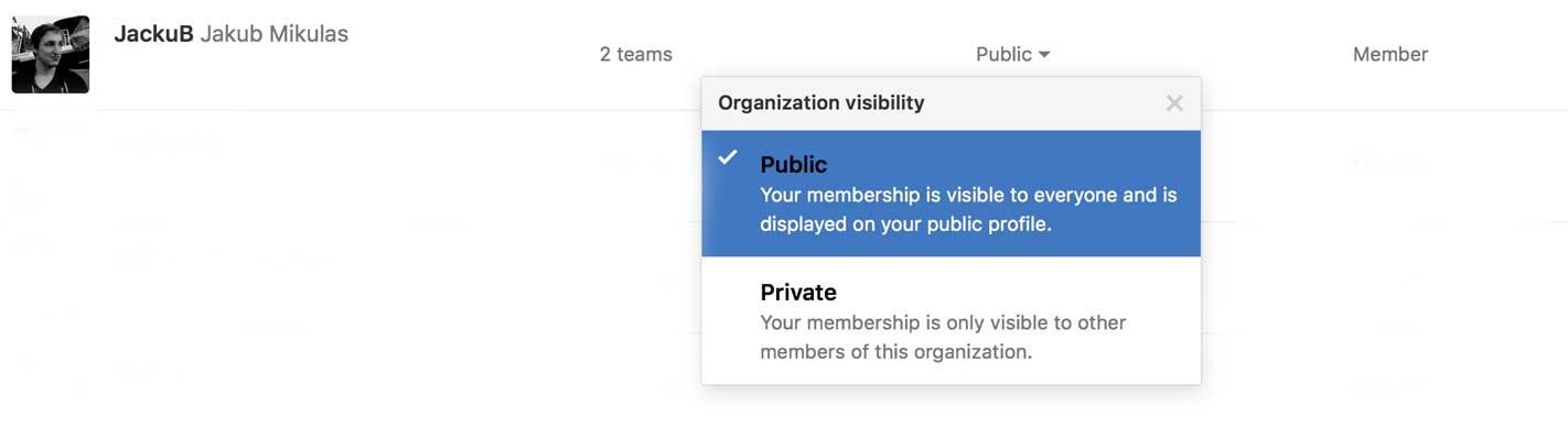 Setting visibility in a GitHub organization